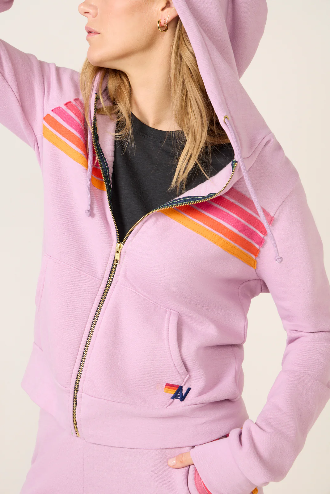 5 Stripe Zip Hoodie - Image 5