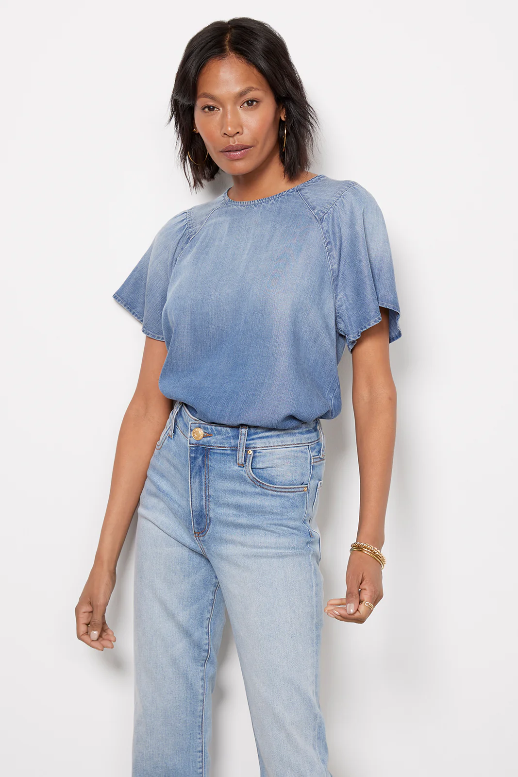 Alice Chambray Flutter Top - Image 5