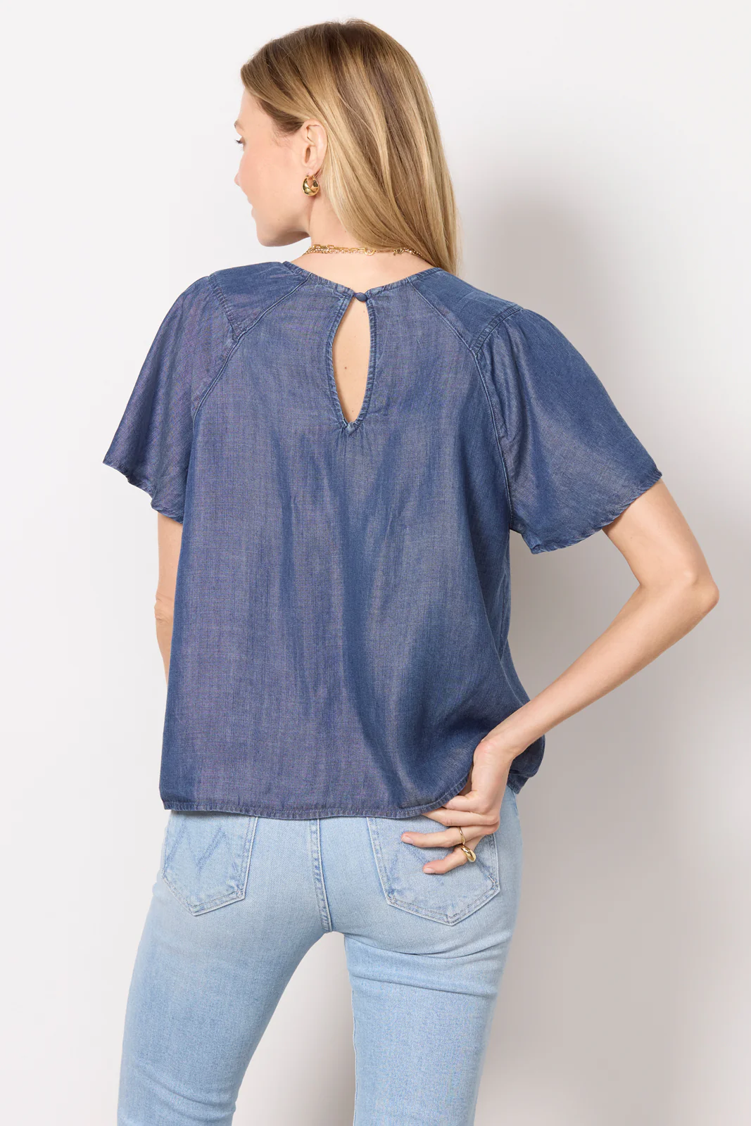Alice Chambray Flutter Top - Image 4