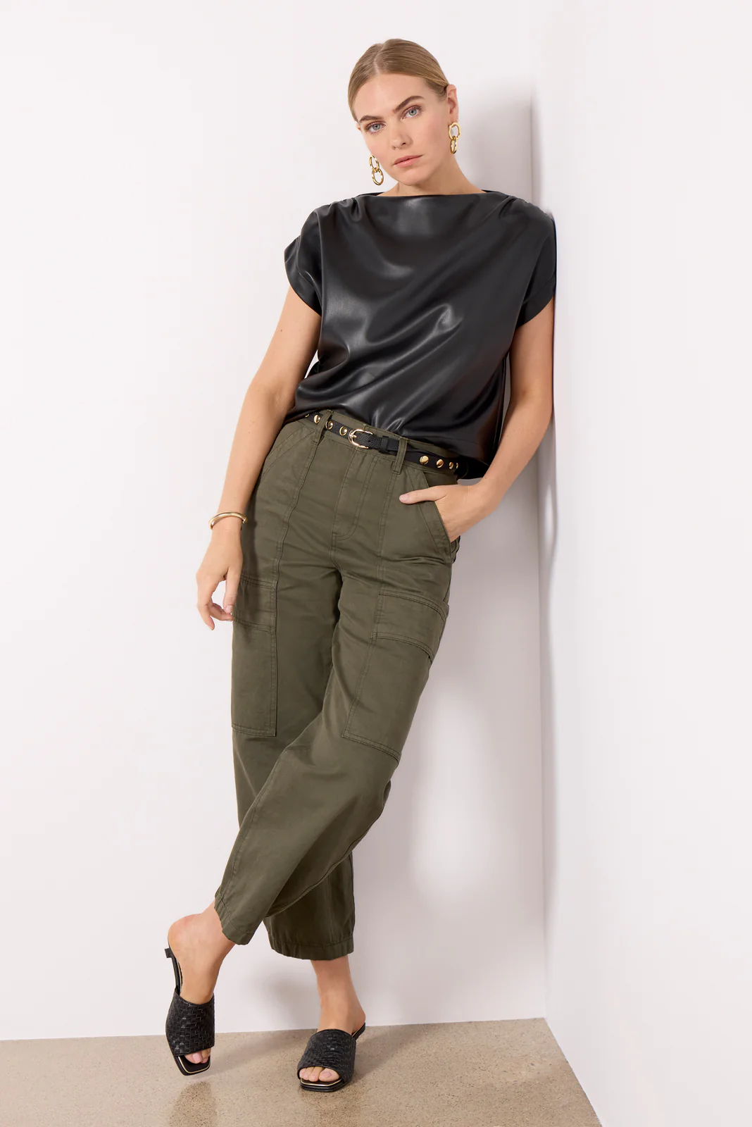 Astrid Faux Leather Muscle Top - Image 3