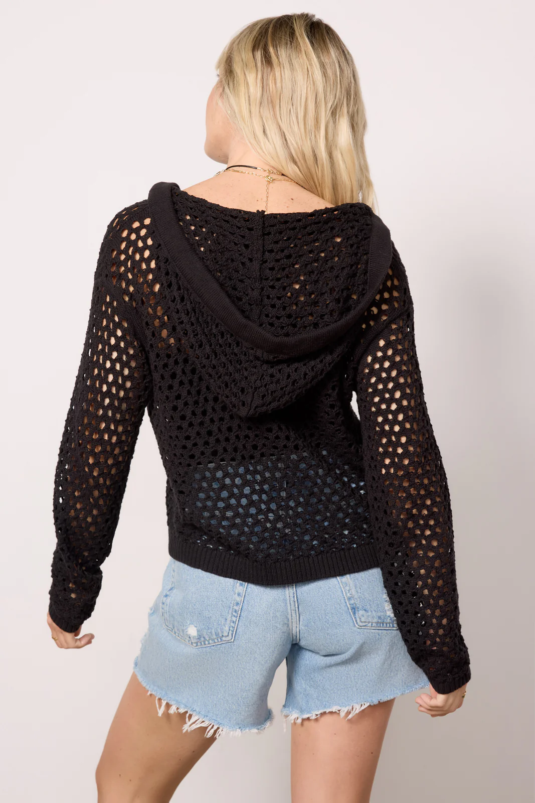 Cari Open Knit Hoodie Pullover - Image 4