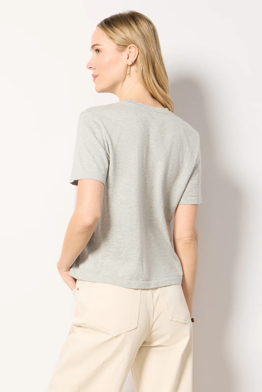 Cotton Cashmere Short Sleeve Tee - Image 4