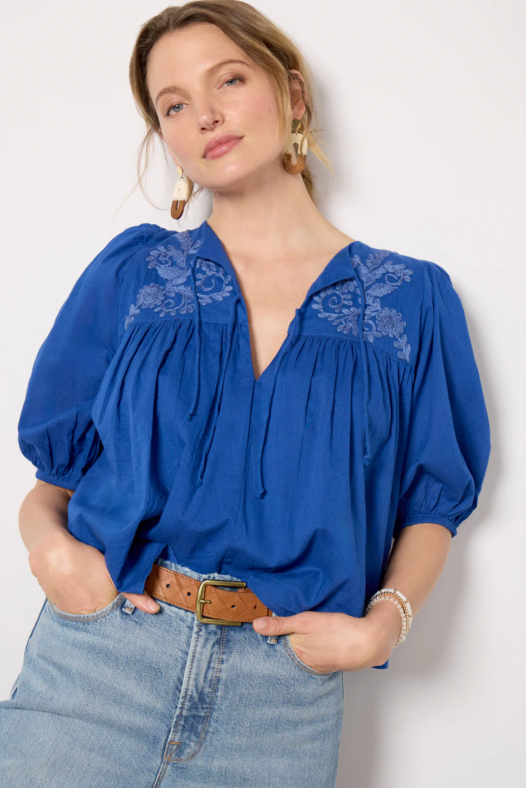 Embroidered Puff Isla Top - Image 2