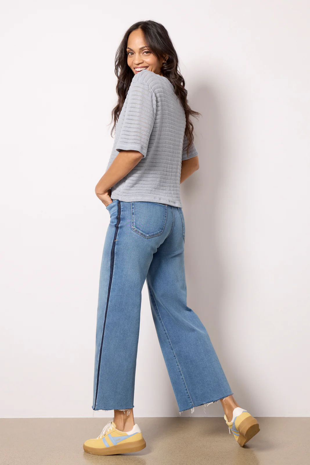 Good Waist Palazzo Crop Tux Stripe - Image 4