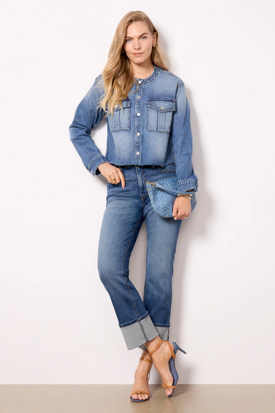 Kacey Collarless Denim Jacket - Image 3