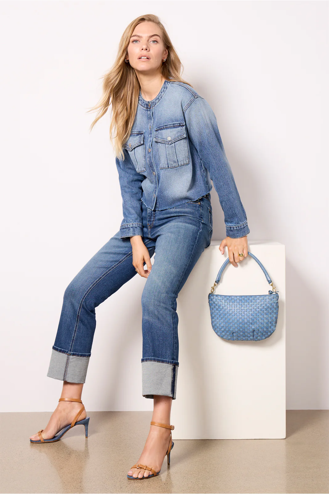 Kacey Collarless Denim Jacket - Image 5