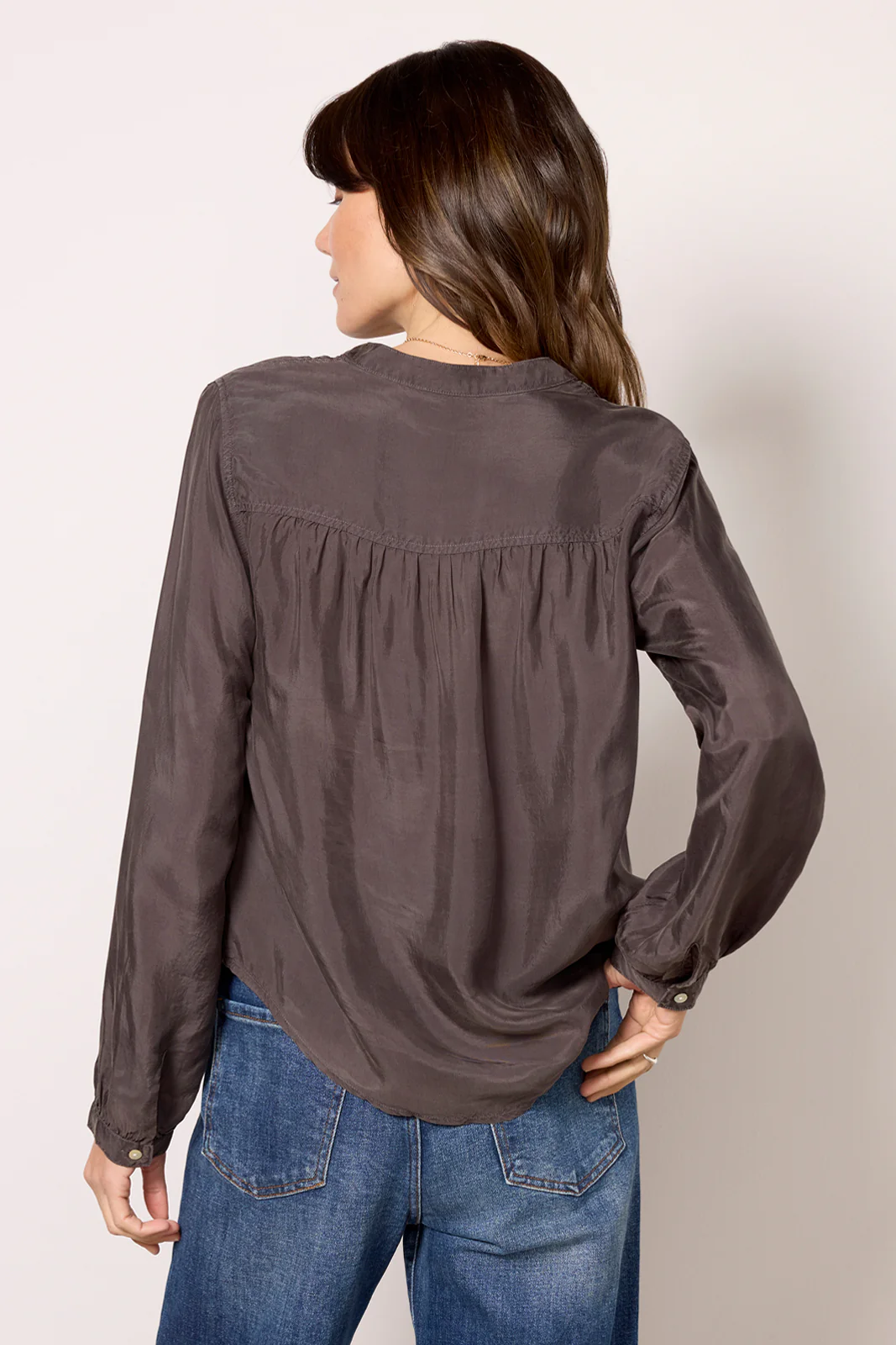Long Sleeve Shirred Blouse - Image 3