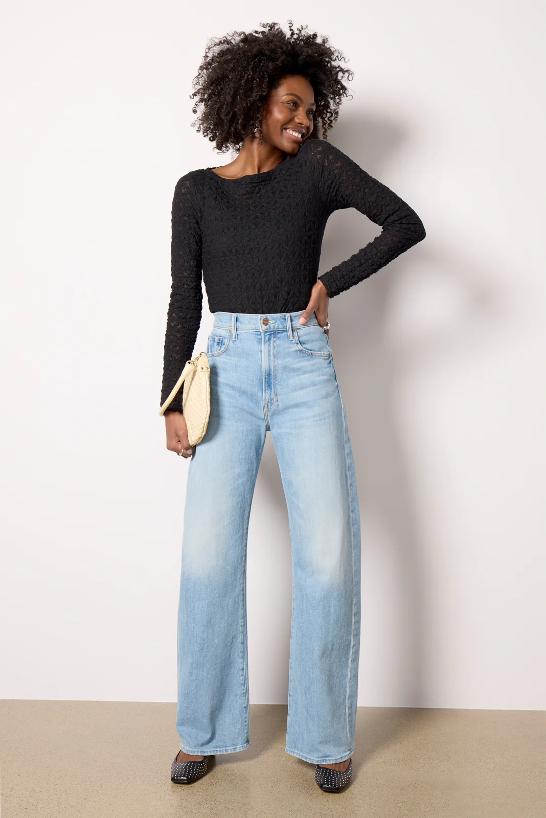 Long Sleeve Textured Boatneck Top - Image 3