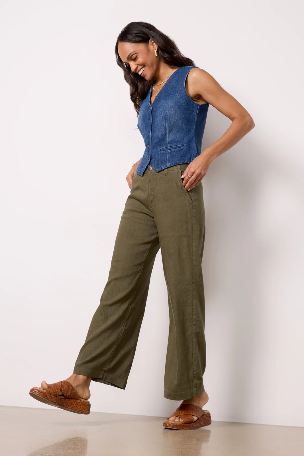 Meg Linen Wide Leg Pant - Image 5
