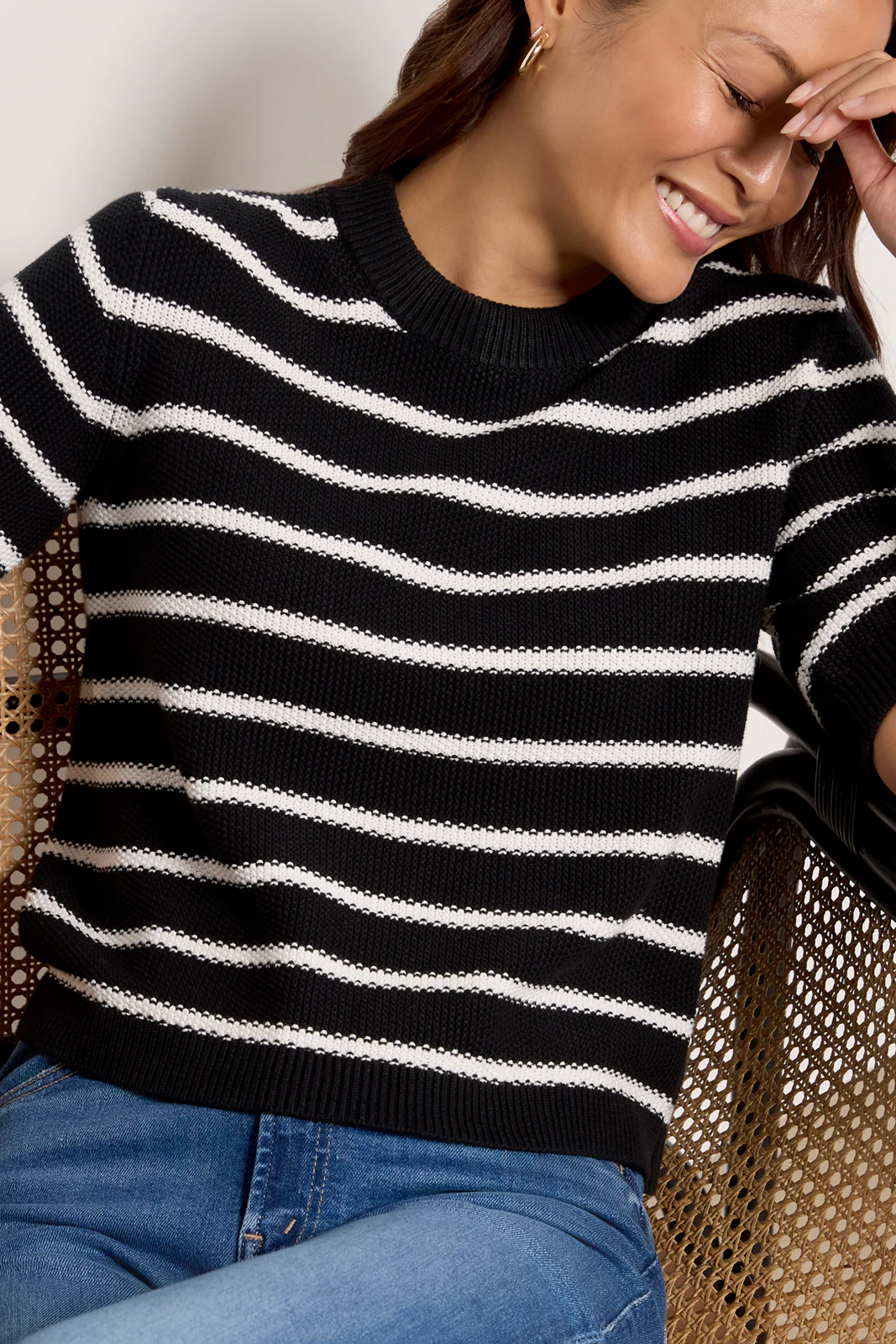 Mozart Moss Stitch Stripe Pullover - Image 3