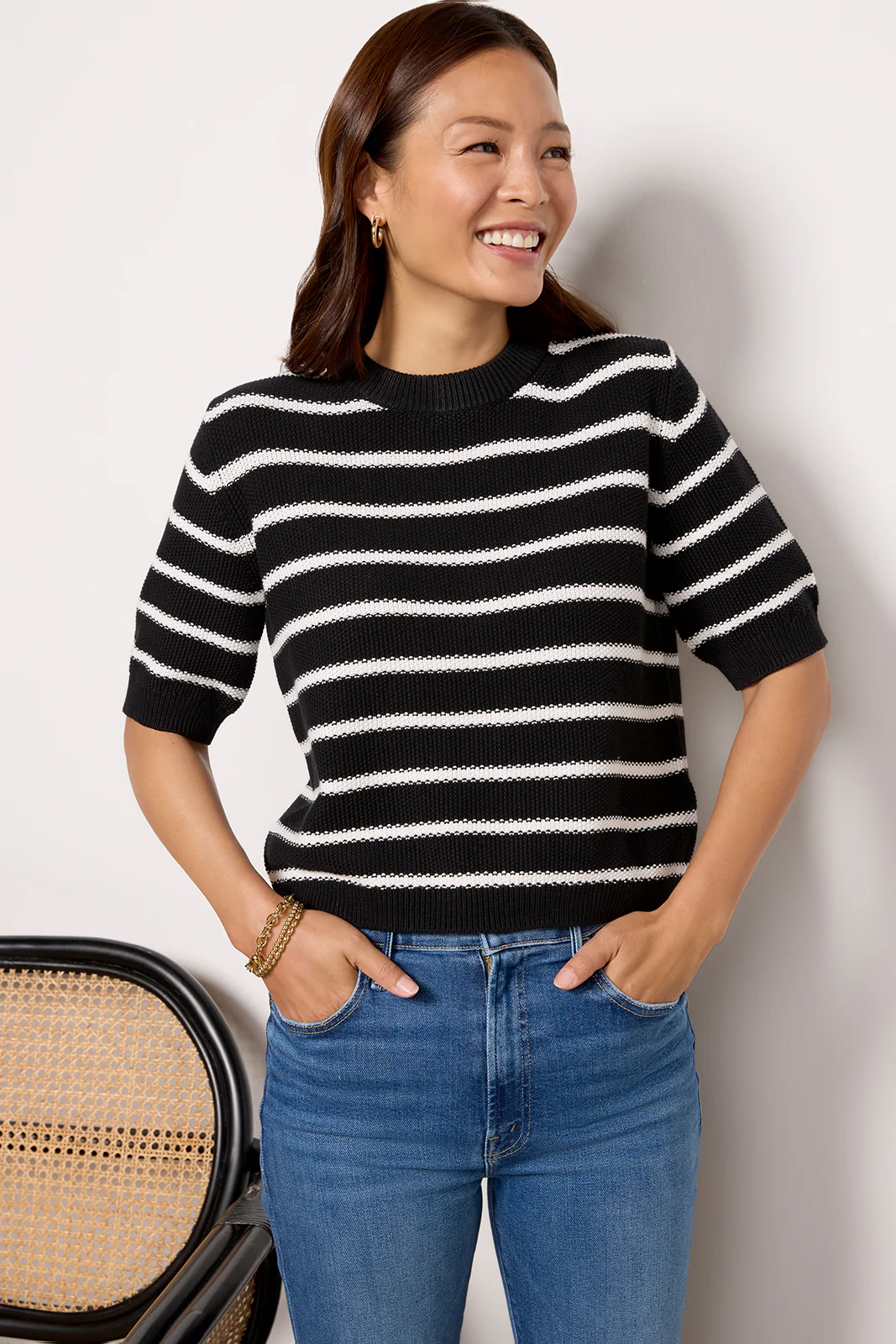 Mozart Moss Stitch Stripe Pullover - Image 5