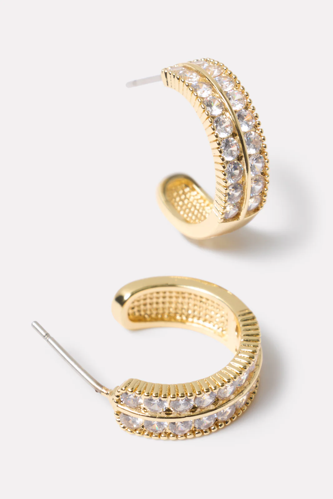 Piers Two Row Pave Earring - Image 2