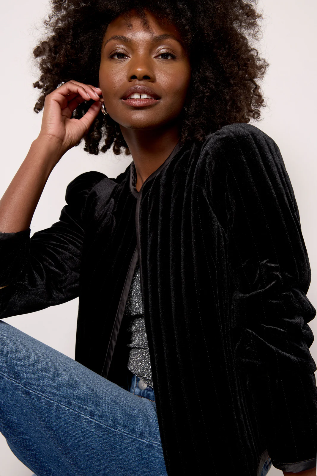 Quilted Velvet Jacket - Image 2