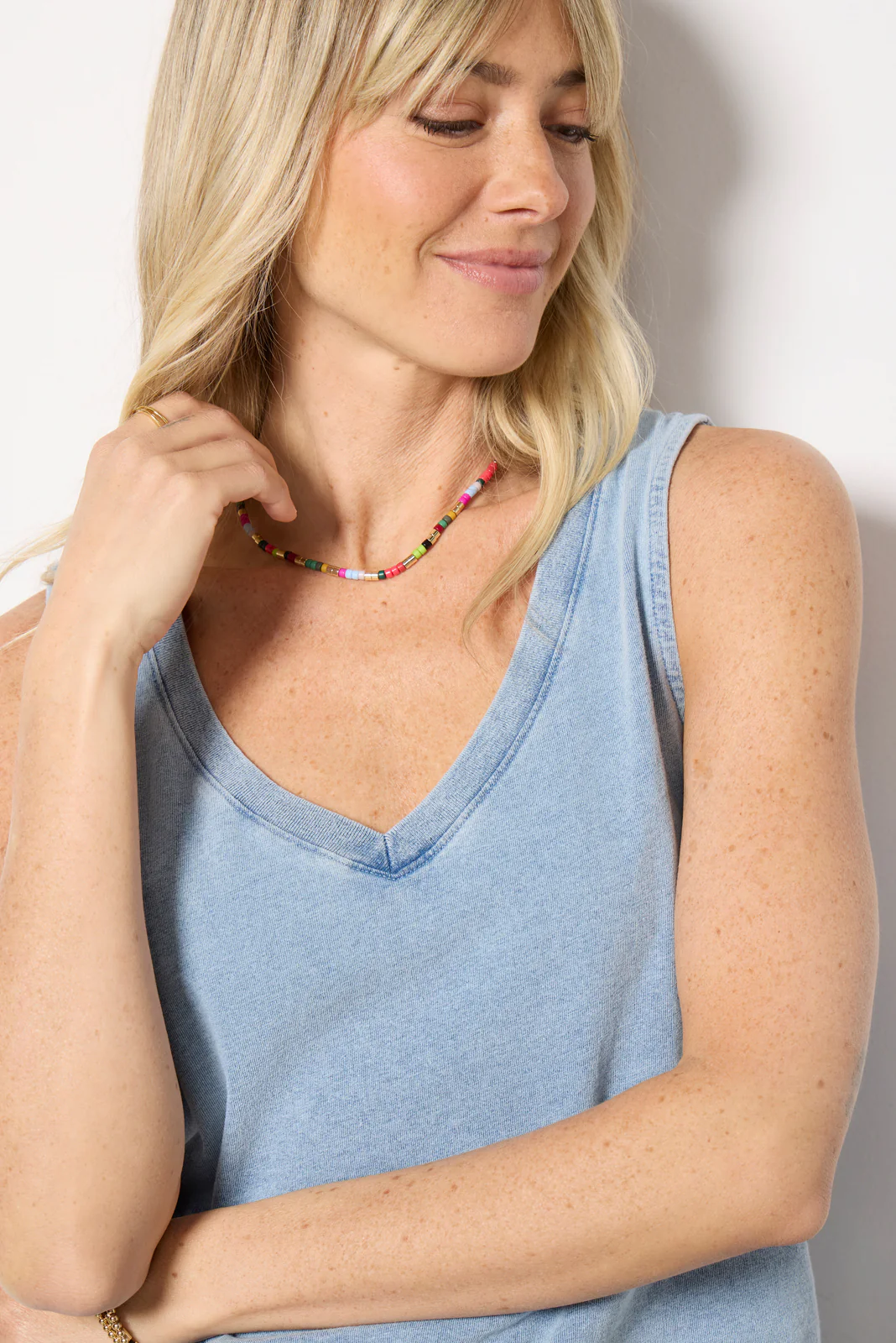 Sloane V-Neck Denim Tank - Image 3