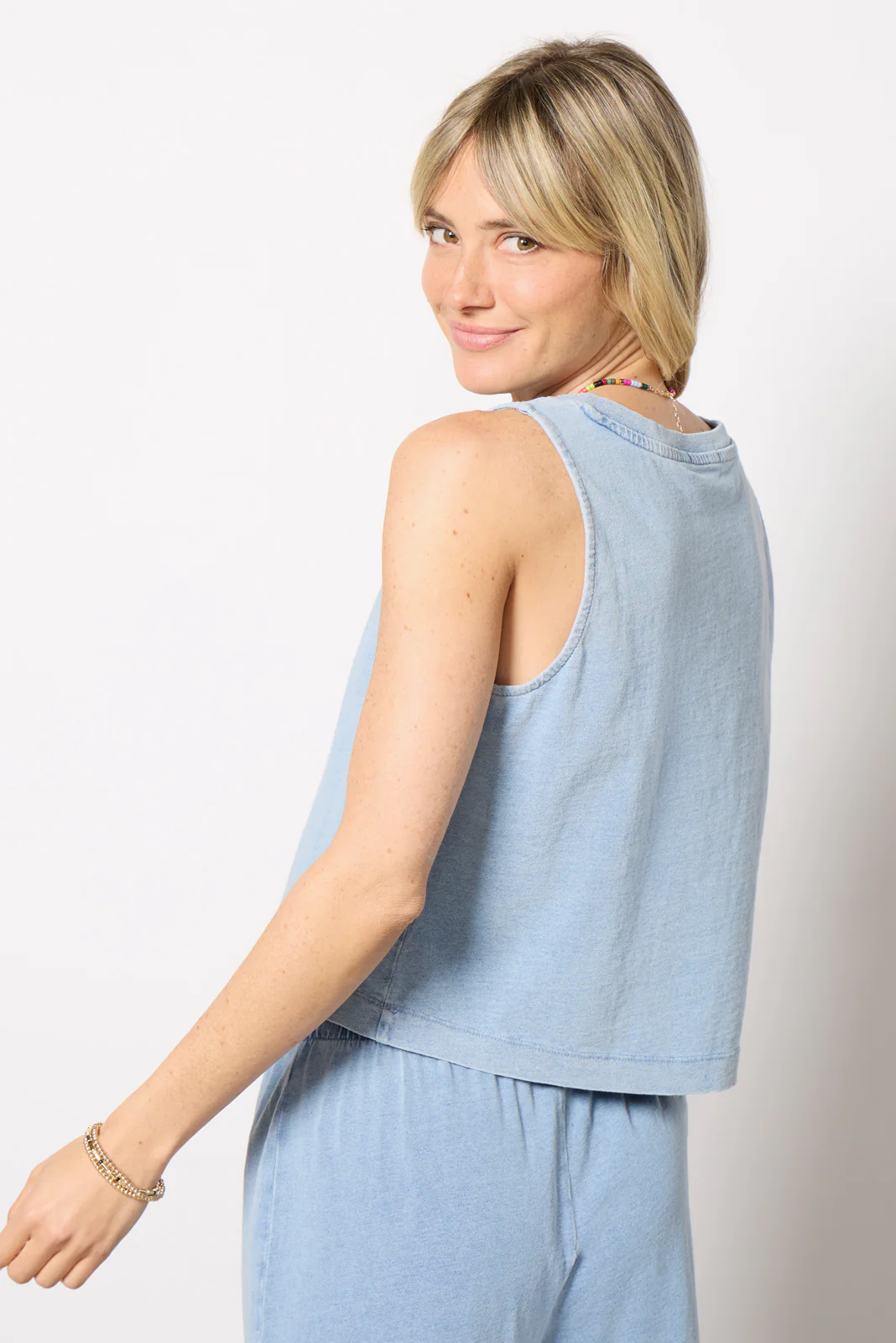 Sloane V-Neck Denim Tank - Image 4