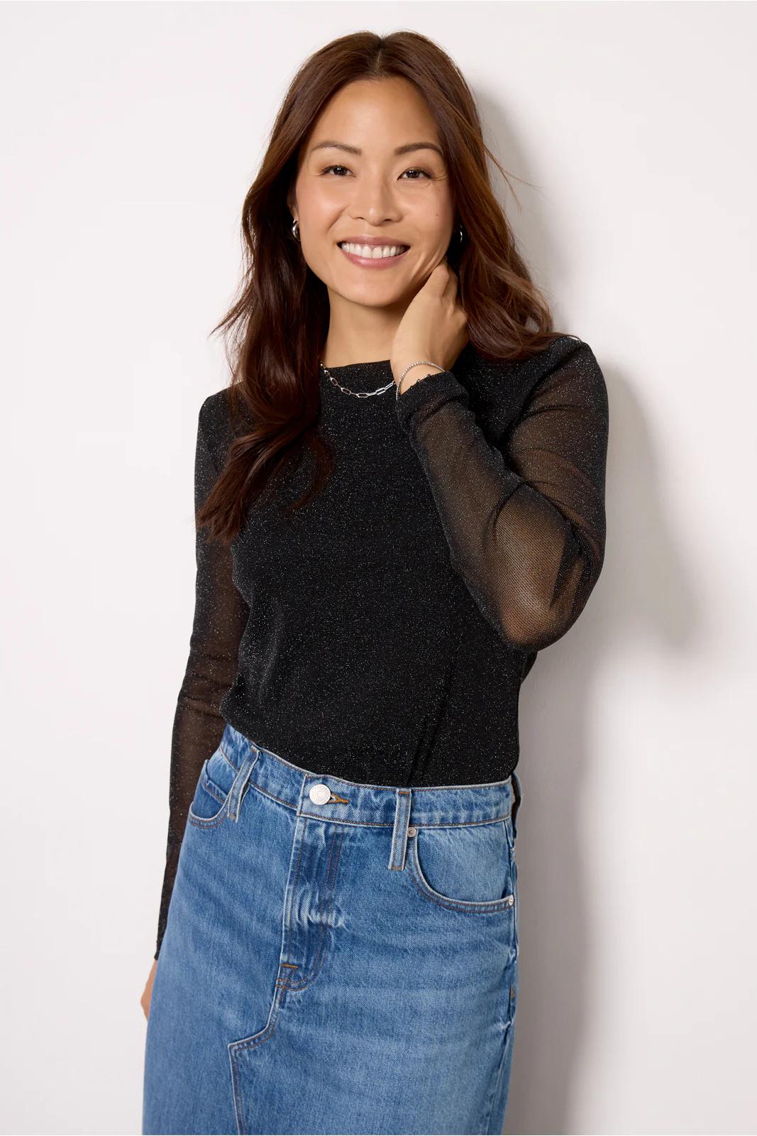 Sparkle Mesh Perfect Tee - Image 5