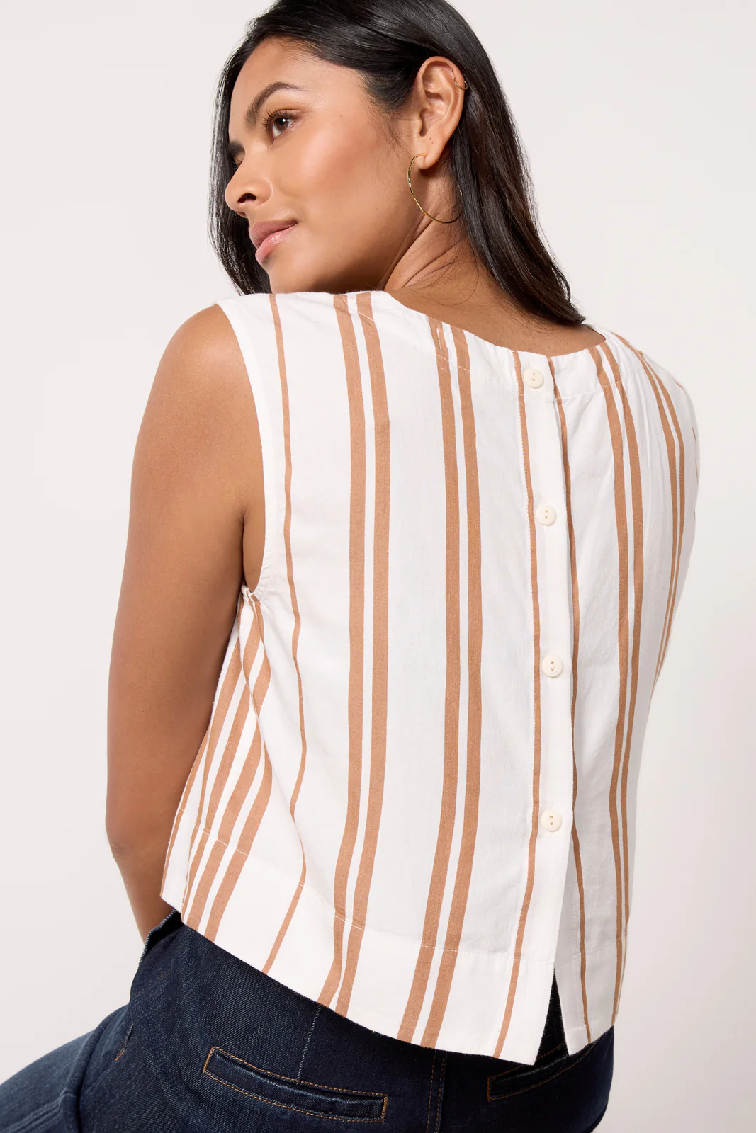 Stripe Button Back Top - Image 2