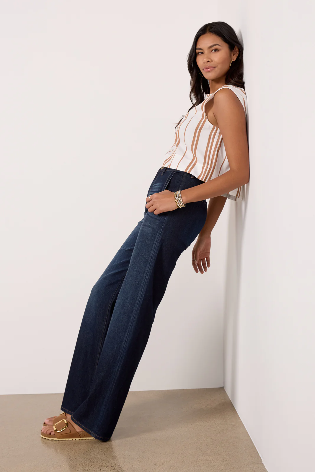 Stripe Button Back Top - Image 3