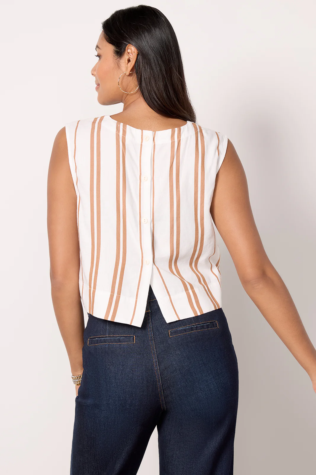 Stripe Button Back Top - Image 4