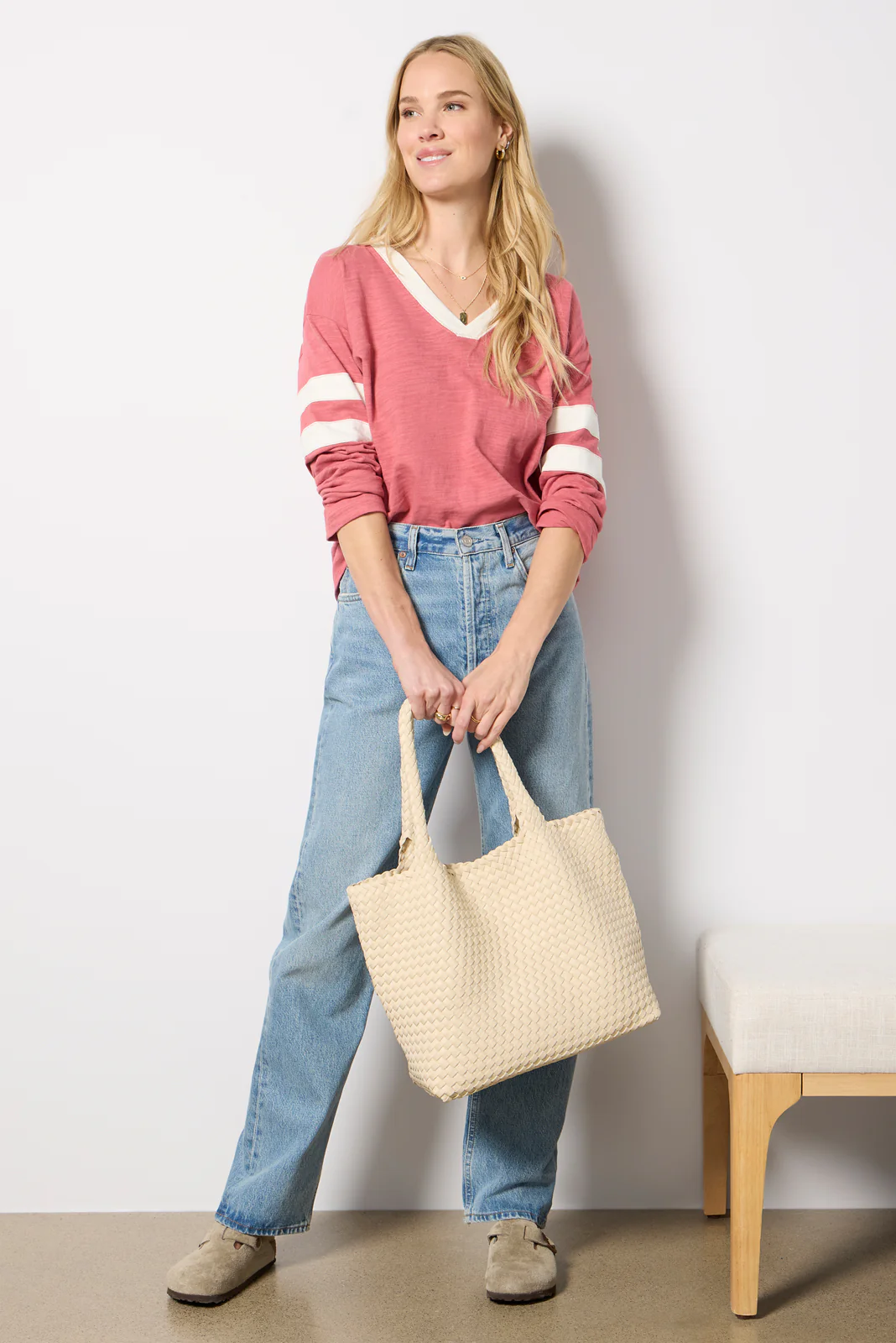 Sunwashed Slub V Neck Top - Image 5