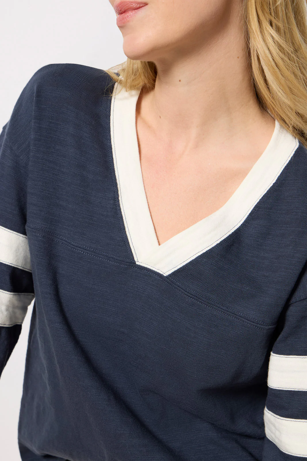 Sunwashed Slub V Neck Top - Image 3