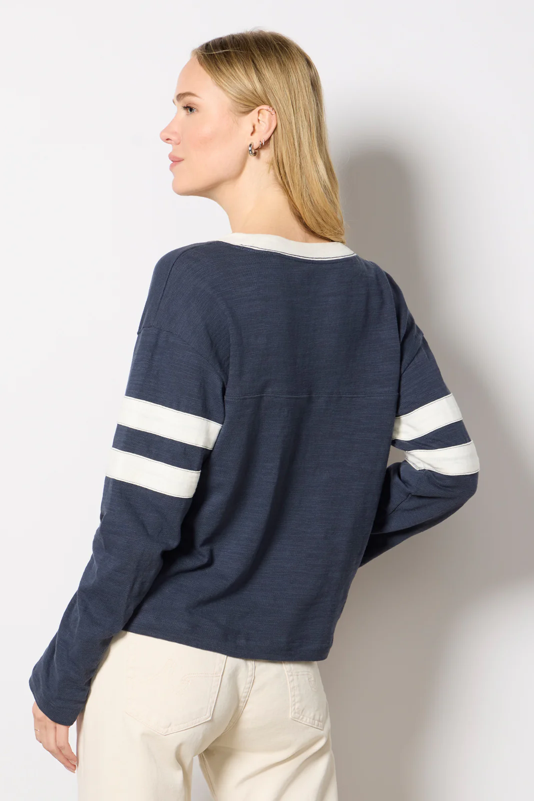 Sunwashed Slub V Neck Top - Image 4