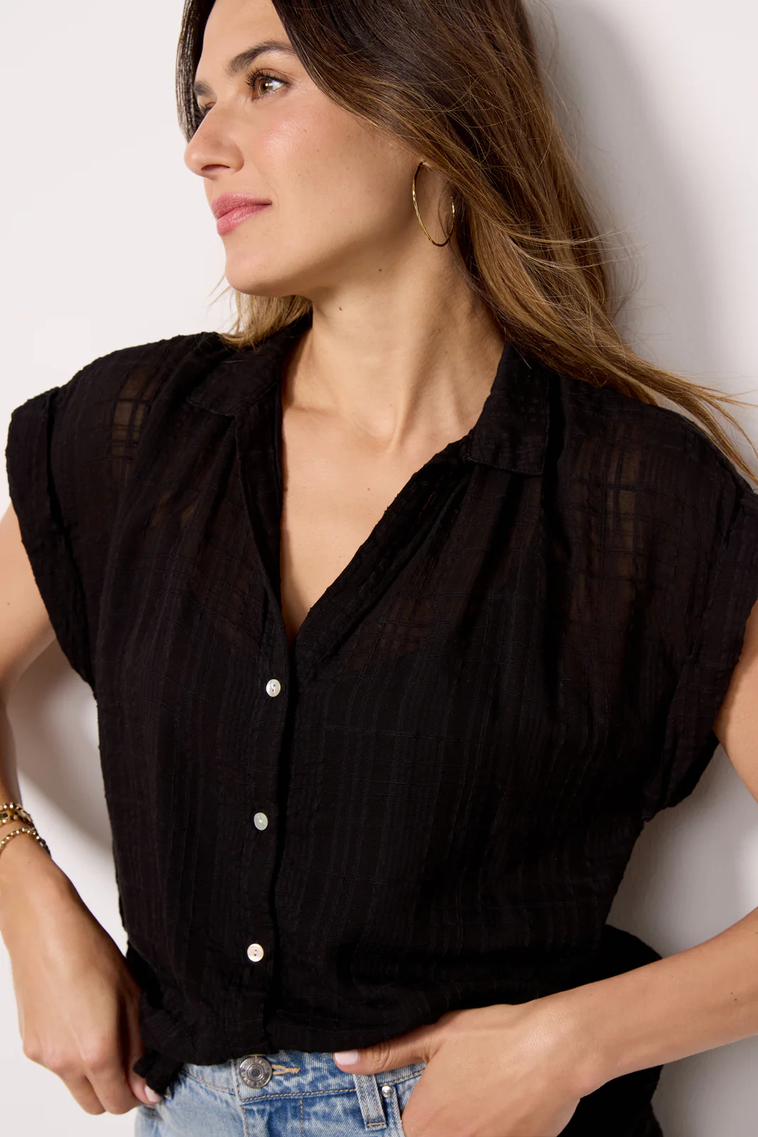 Textured Sheer Shirt - Image 2