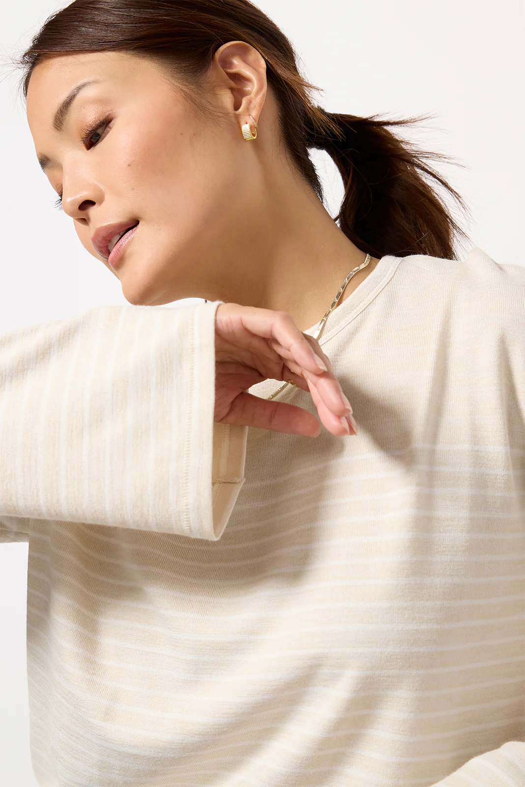 The Knit Stripe Boxy Long Sleeve - Image 3