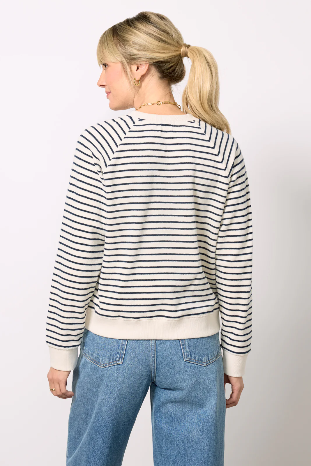 Theron Sailor Stripe Terry Sweatshirt - Image 4
