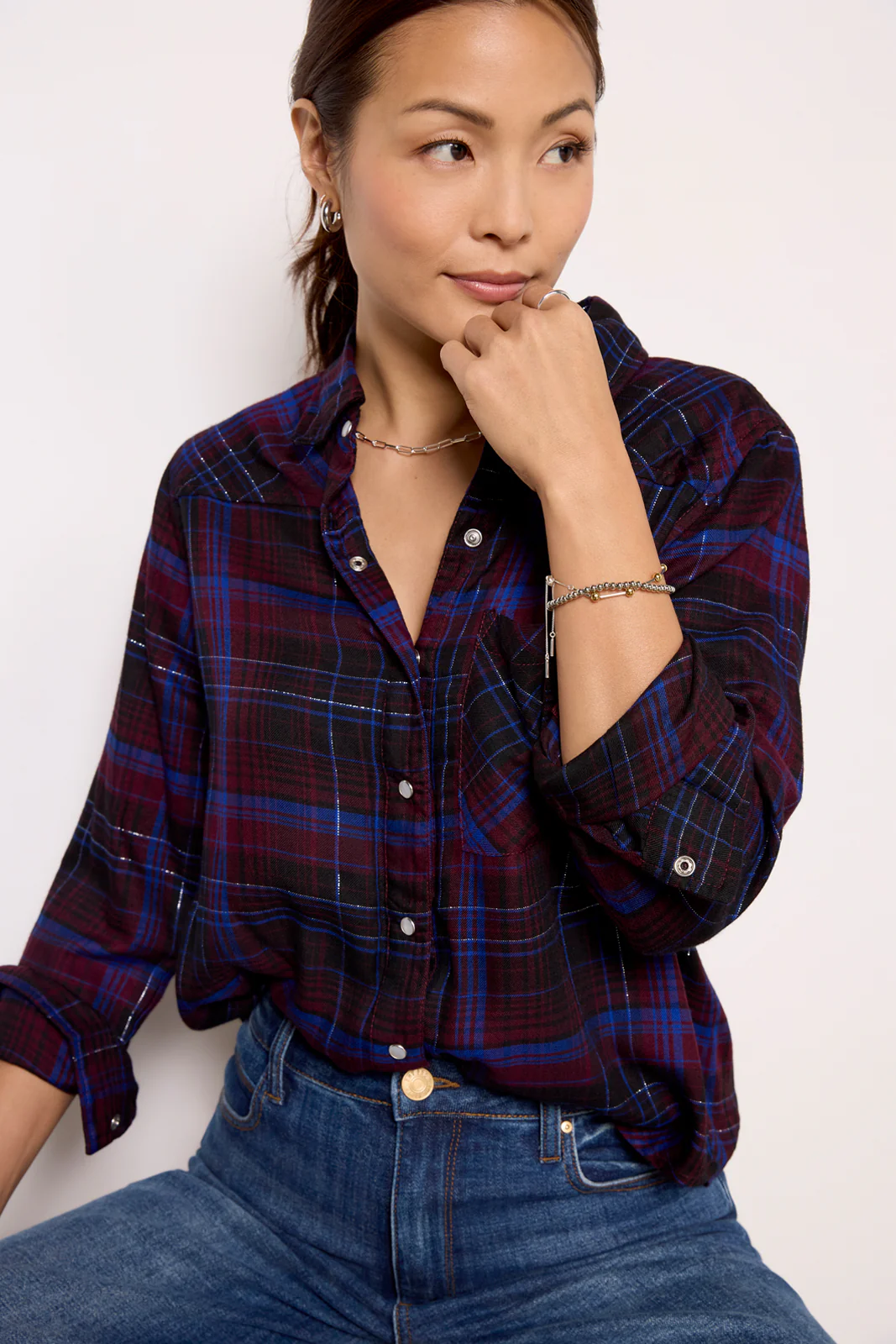 Zuri Plaid Button Down - Image 6